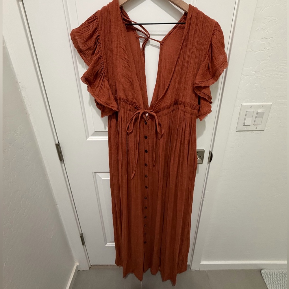 Flawless Brand Button Down Ruffle Maxi Dress - image 2